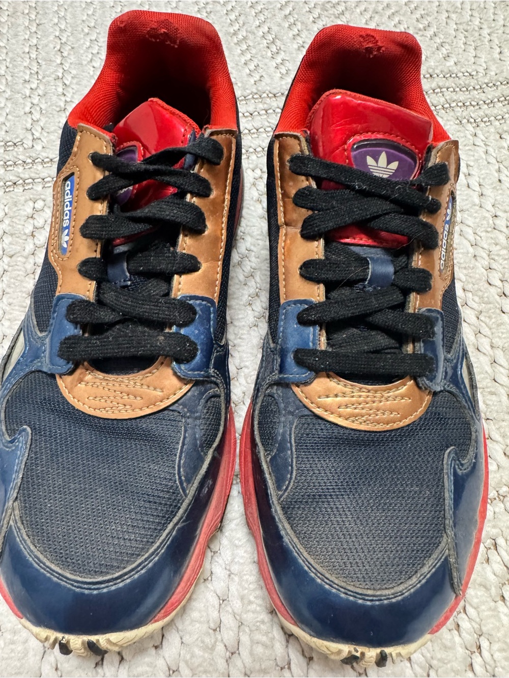 adidas women’s Black, Red, Blue Multicolor Lace-Up Sneakers - Picture 9 of 10